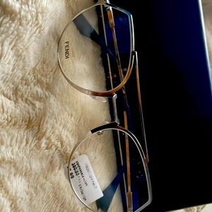 Authentic Clear FENDI eye glasses with case and cleaning cloth